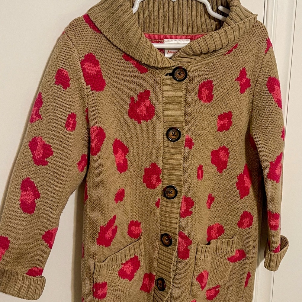 Adorable Hanna Andersson Pink leopard cardigan